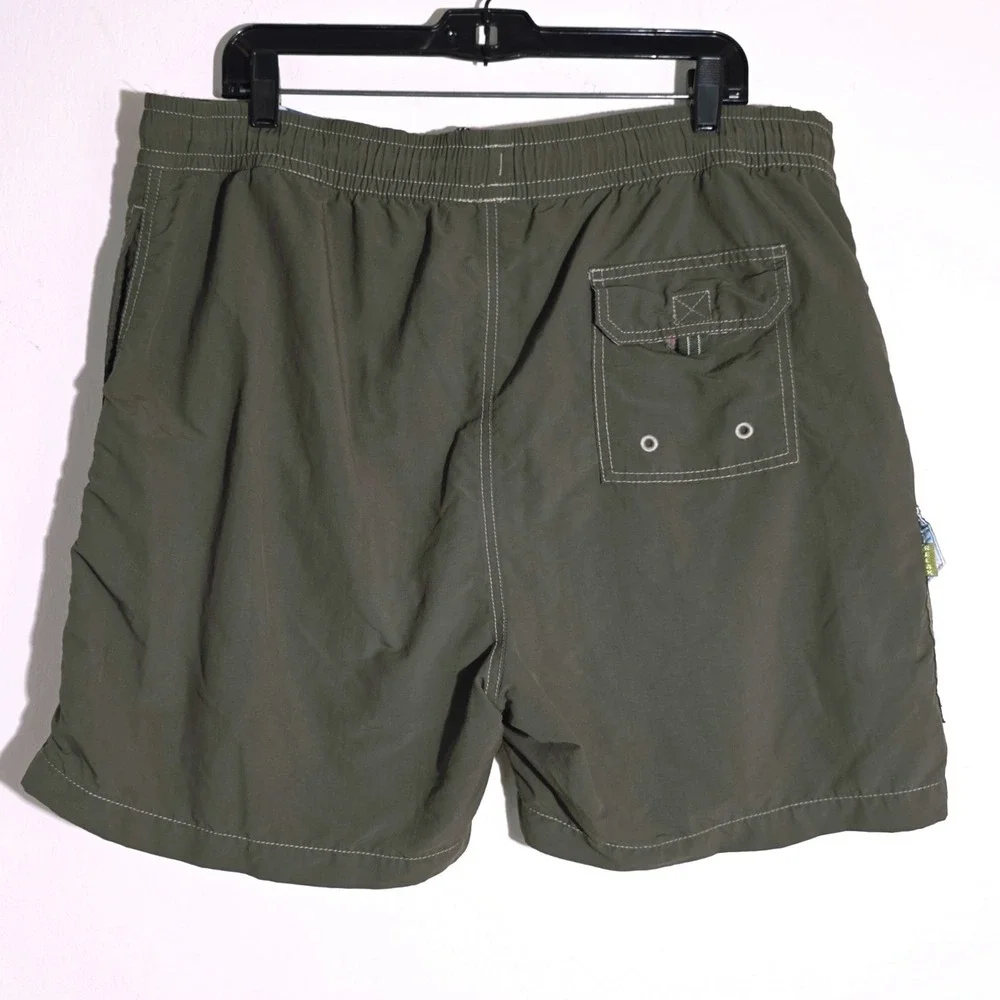 Tommy Bahama Swim Trunks Mens Size Large Olive Green Relax Cargo Mesh Liner Good